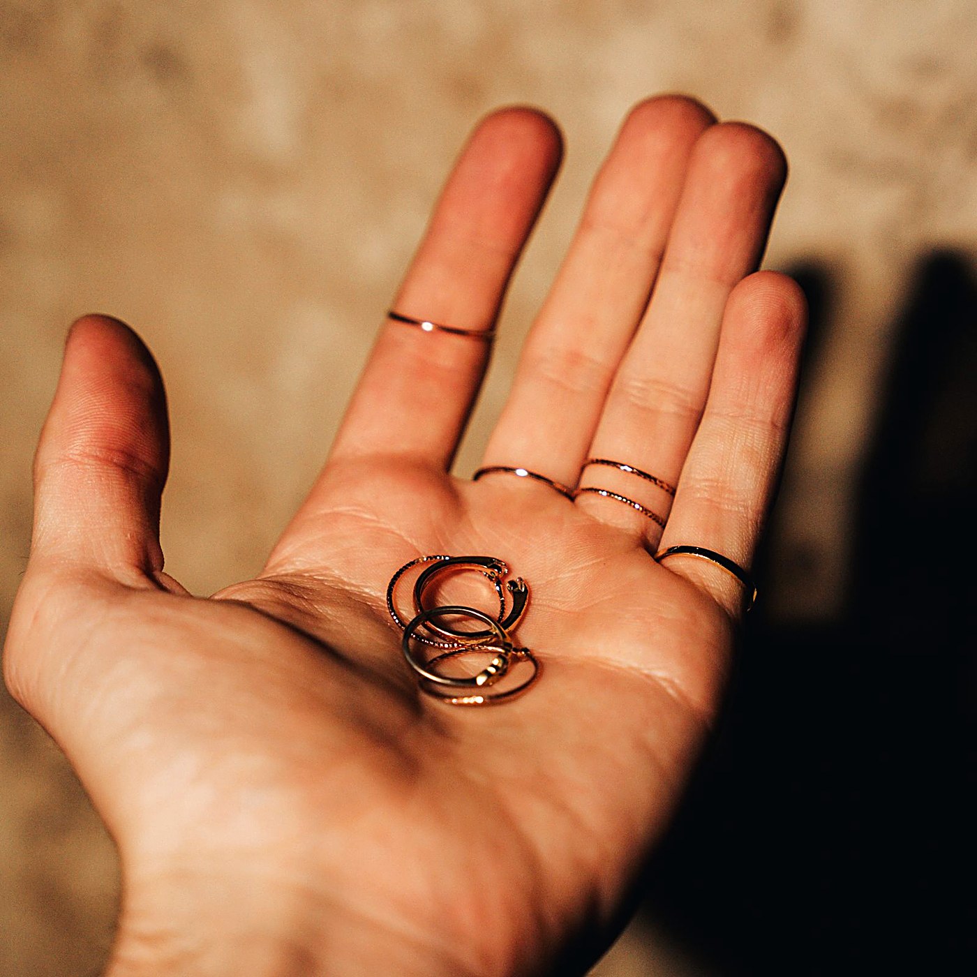 Ring-Set Trio - drei goldene Ringe